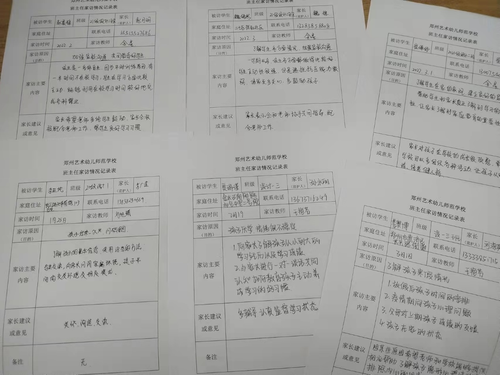 班主任每周家访表